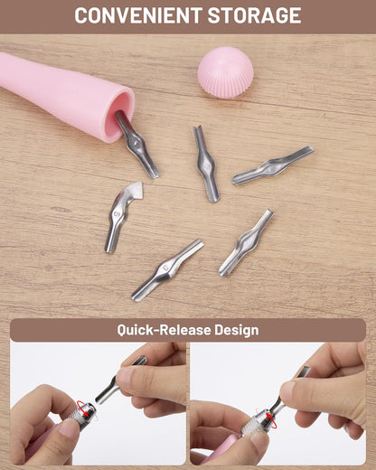 Linocut Carving Kit Tools Linoleum Cutter Assortment for Block Printing for DIY Sculpture Carpenter Experts & Beginners 6 Blades Universal Size Red