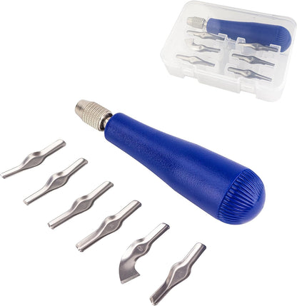 Linocut Carving Kit Tools Linoleum Cutter Assortment for Block Printing for DIY Sculpture Carpenter Experts & Beginners 6 Blades Universal Size Red