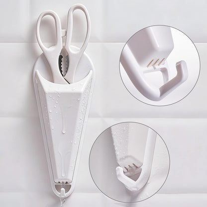 4Pack Magnetic Scissor Holder for Fridge – Never Lose Scissors! | Kitchen & Office Storage Organizer with Drain Hole & Hooks, Detachable Magnet Holder Sticks to Refrigerator for Large Shears