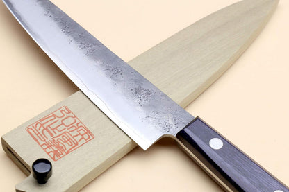 Yoshihiro Stainless Clad Nashiji Ginsan High Carbon Stain Resistant Steel Petty Utility Knife (5.3'' (135mm) & No Saya)