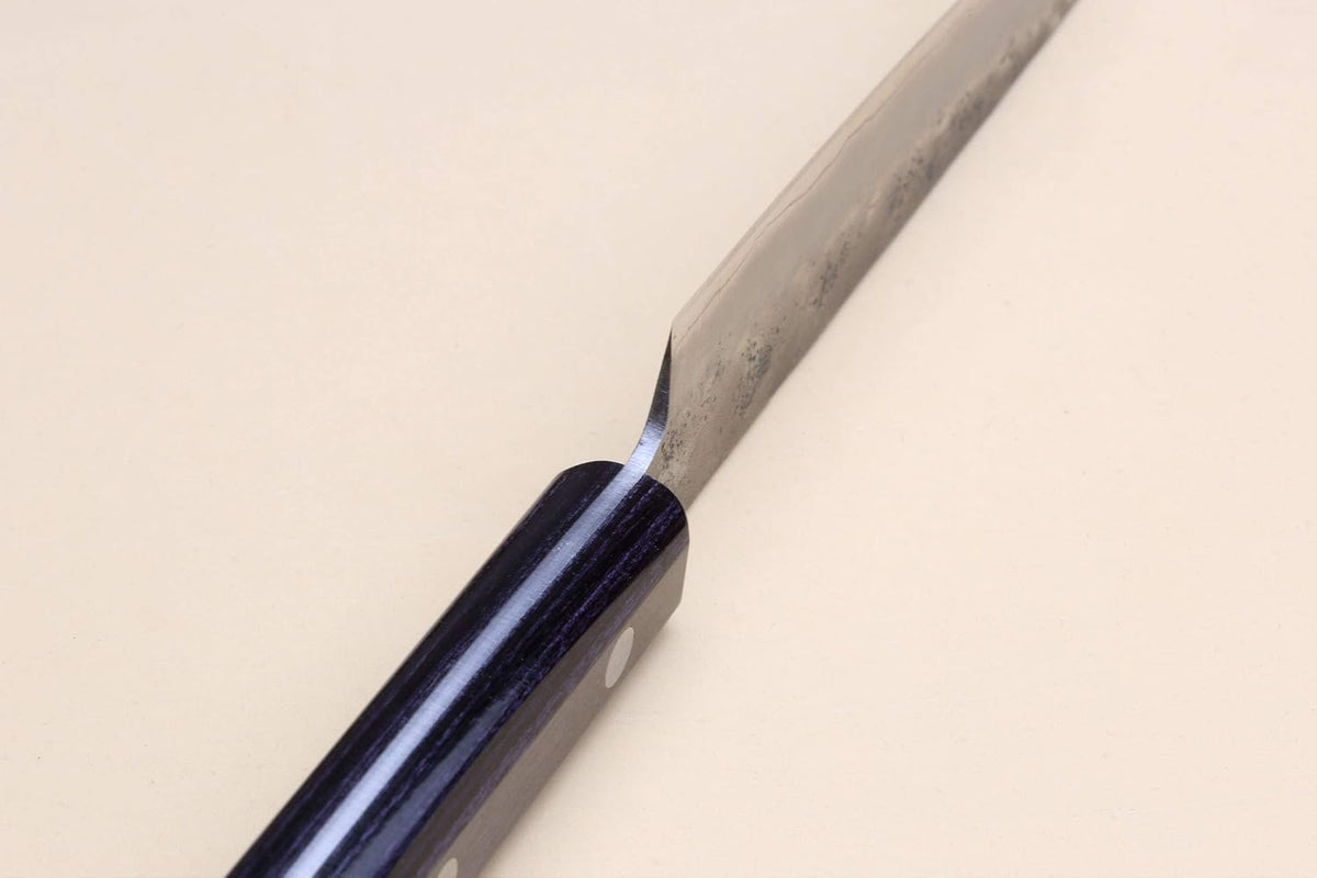 Yoshihiro Stainless Clad Nashiji Ginsan High Carbon Stain Resistant Steel Petty Utility Knife (5.3'' (135mm) & No Saya)