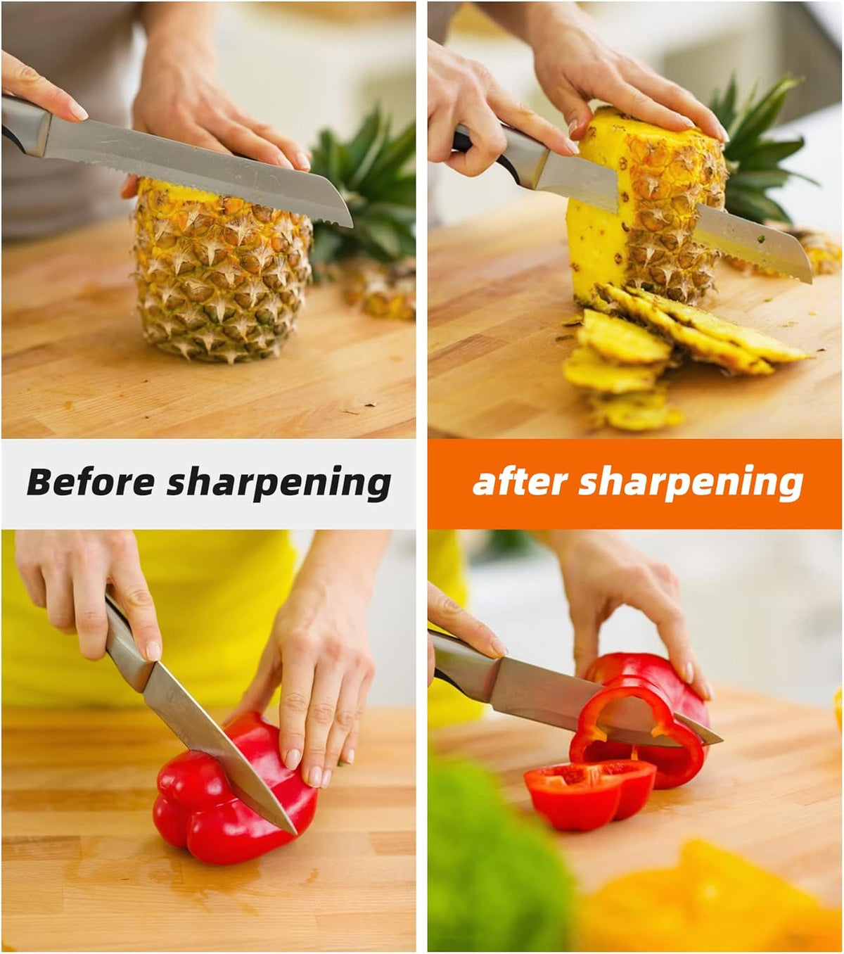 Sharpening Stone Whetstone Set Kitchen Knife Sharpener Stone Wet Stones for Sharping Knives Kit with Non-slip Rubber Base (400/1000+3000/8000)