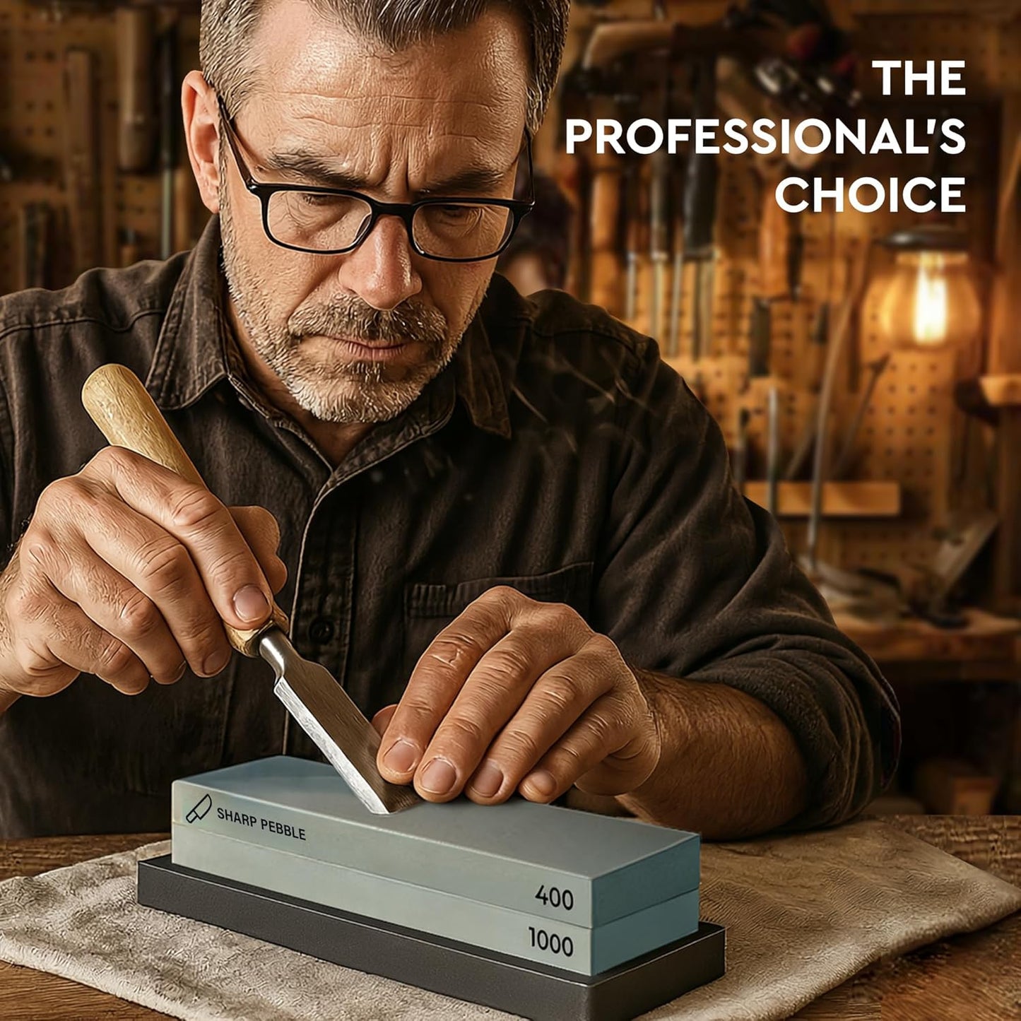 Premium Whetstone Knife Sharpening Stone 2 Side Grit 400/1000 Wetstone Kit -Wetstone Kitchen Knife Sharpener with Flattening Stone & NonSlip Rubber Base
