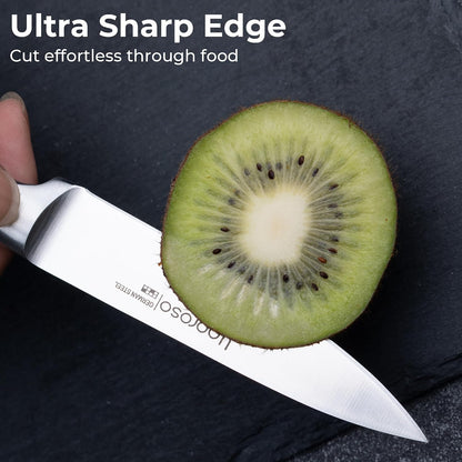 Paring Knife 3.5 inch Small Kitchen Knife with Premium Gift Box, German Carbon Stainless Steel Fruit Knife, Ultra Sharp Knife for Cutting and Peeling, Gifts for Women and Men