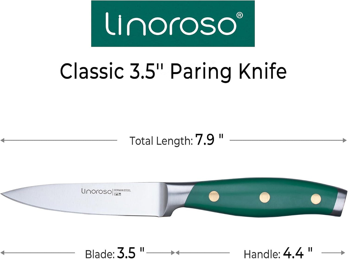 Paring Knife 3.5 inch Small Kitchen Knife with Premium Gift Box, German Carbon Stainless Steel Fruit Knife, Ultra Sharp Knife for Cutting and Peeling, Gifts for Women and Men