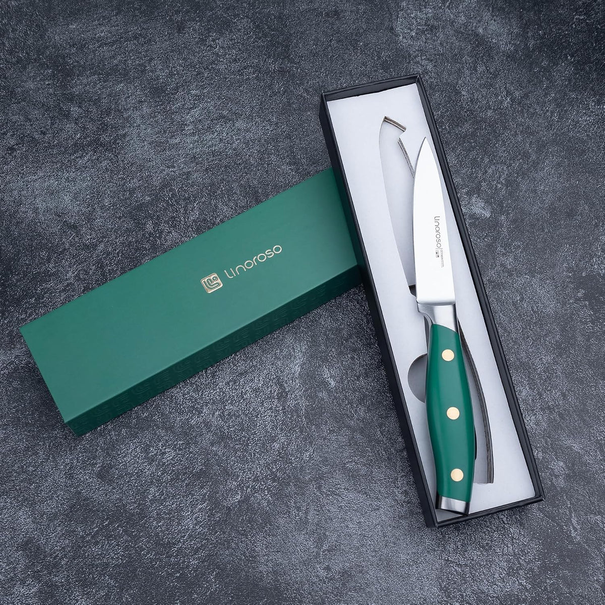 Paring Knife 3.5 inch Small Kitchen Knife with Premium Gift Box, German Carbon Stainless Steel Fruit Knife, Ultra Sharp Knife for Cutting and Peeling, Gifts for Women and Men