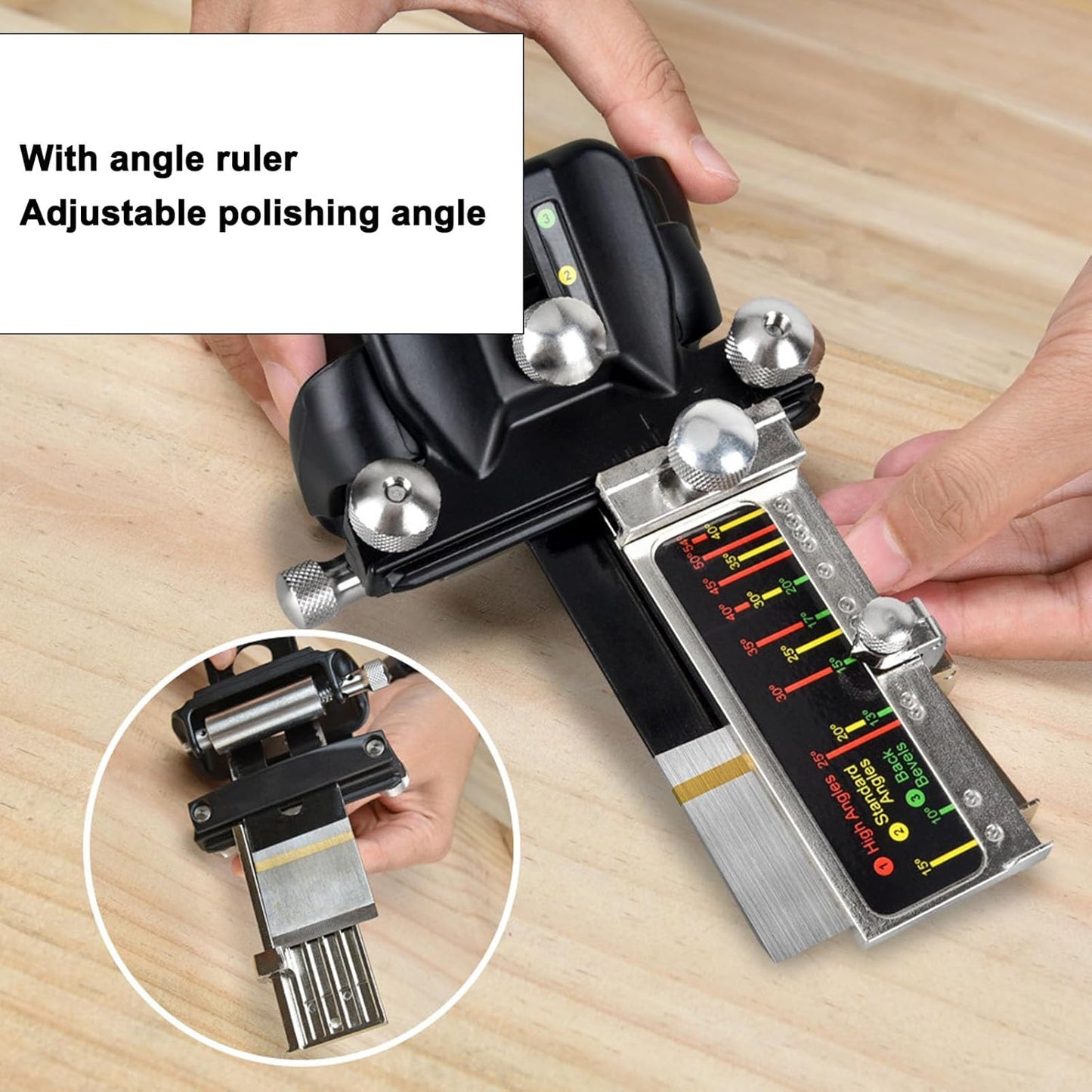 Professional Honing Guide System, Aluminum Alloy Chisel Sharpening Kit Knife Edge Angle Finder, Knife Sharpening Trainer for Precise Planer Cutter Grinding