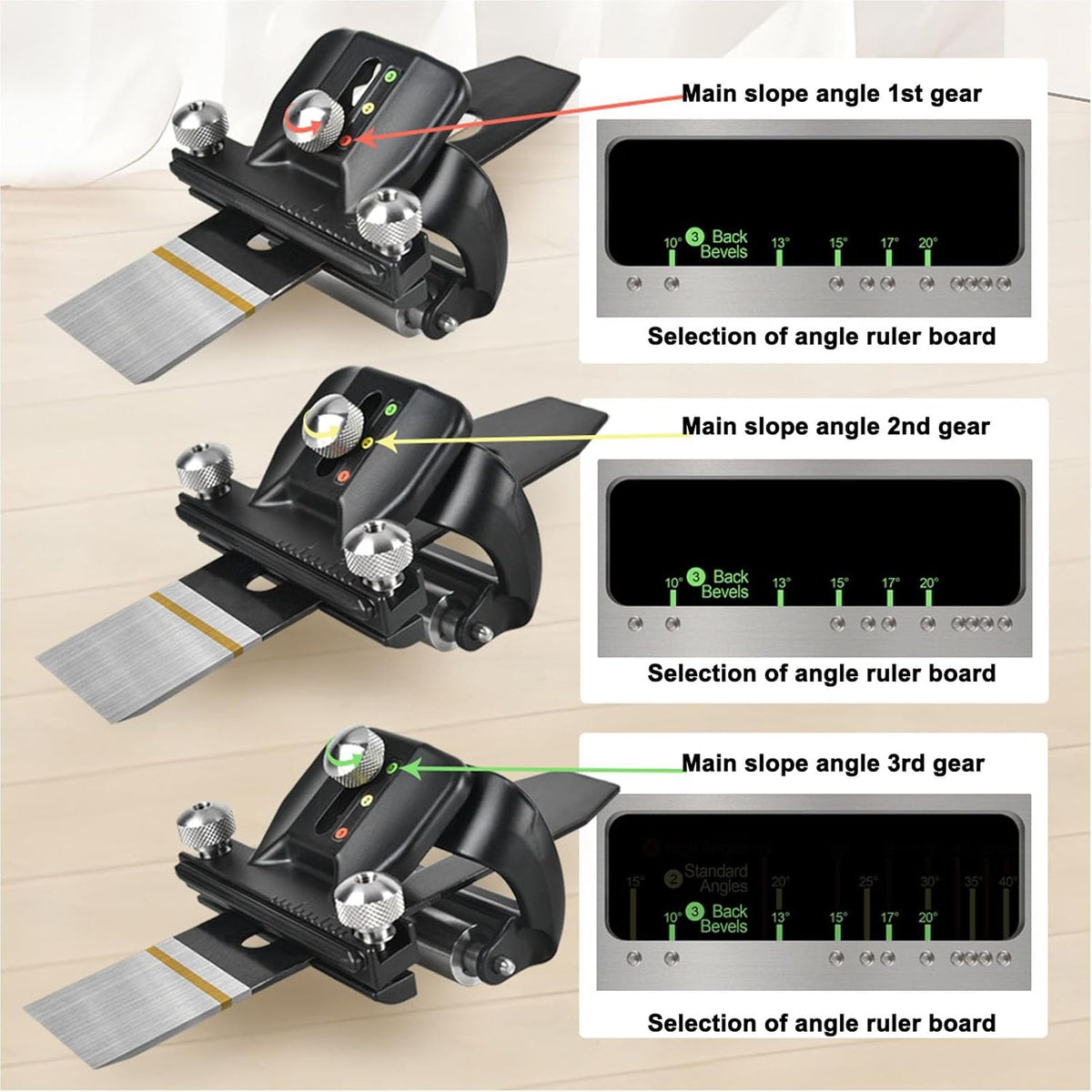 Professional Honing Guide System, Aluminum Alloy Chisel Sharpening Kit Knife Edge Angle Finder, Knife Sharpening Trainer for Precise Planer Cutter Grinding