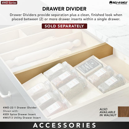 Dual Row Trim-to-Custom Fit Knife Block Drawer Organizer with Storage Holder for Kitchen Utensils, 55 Slot Cutlery Tray, Wood, 4WDKB-1
