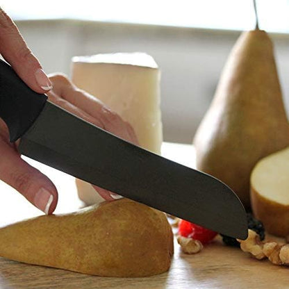 IV World Class Professional Series Black 7-piece Ceramic Kitchen Knife Set - Sharpest Knives - Maintain Precision Cut: Never Dulls & Won't Rust or Stain