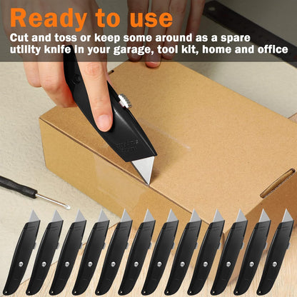 20 Pcs Box Cutter Bulk Retractable Utility Knife Heavy Duty Aluminum Alloy Razor Knife for Cardboard Box Carton Opener for DIY, Factory, Home Office(Red, Yellow, Blue, Green)