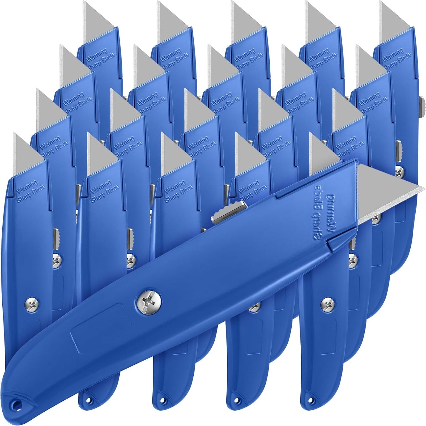 20 Pcs Box Cutter Bulk Retractable Utility Knife Heavy Duty Aluminum Alloy Razor Knife for Cardboard Box Carton Opener for DIY, Factory, Home Office(Red, Yellow, Blue, Green)