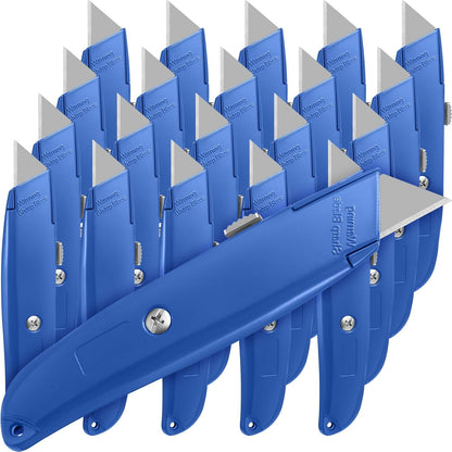 20 Pcs Box Cutter Bulk Retractable Utility Knife Heavy Duty Aluminum Alloy Razor Knife for Cardboard Box Carton Opener for DIY, Factory, Home Office(Red, Yellow, Blue, Green)