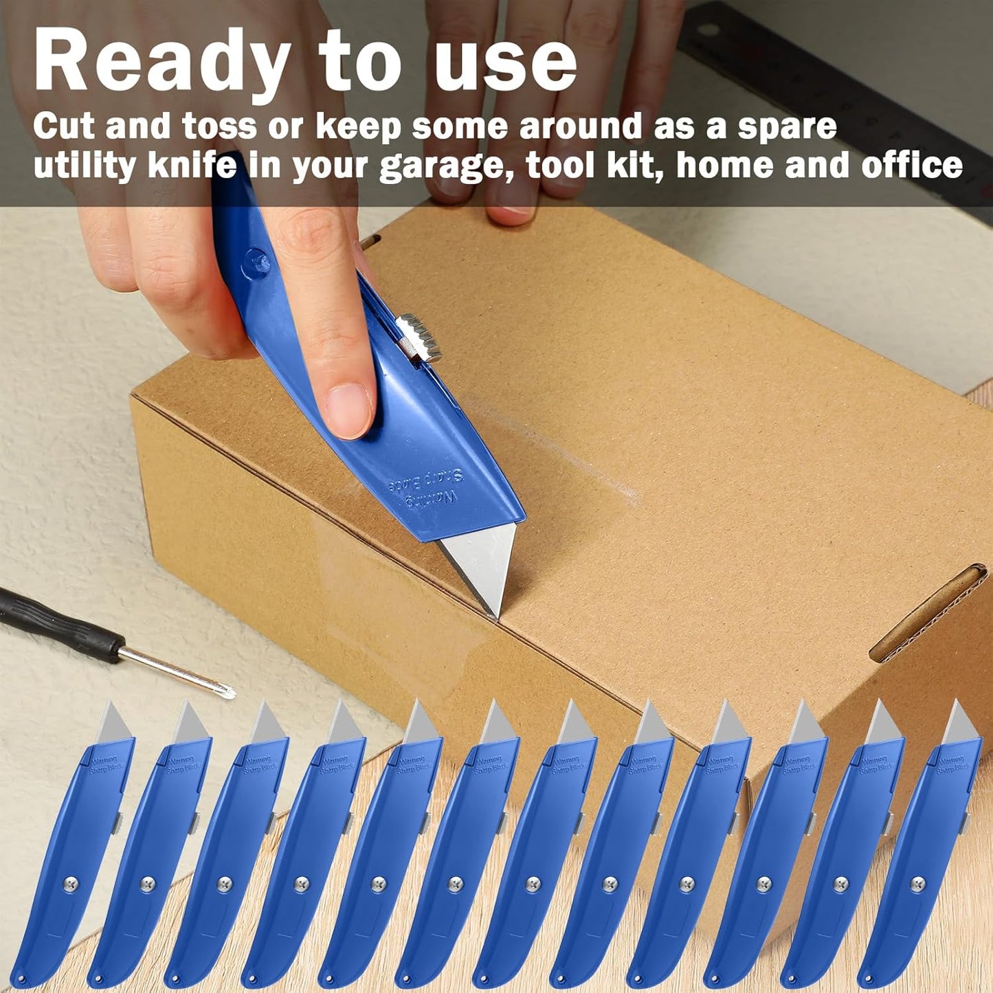20 Pcs Box Cutter Bulk Retractable Utility Knife Heavy Duty Aluminum Alloy Razor Knife for Cardboard Box Carton Opener for DIY, Factory, Home Office(Red, Yellow, Blue, Green)
