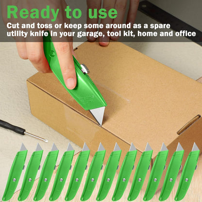 20 Pcs Box Cutter Bulk Retractable Utility Knife Heavy Duty Aluminum Alloy Razor Knife for Cardboard Box Carton Opener for DIY, Factory, Home Office(Red, Yellow, Blue, Green)