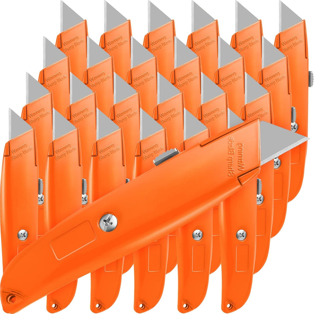 20 Pcs Box Cutter Bulk Retractable Utility Knife Heavy Duty Aluminum Alloy Razor Knife for Cardboard Box Carton Opener for DIY, Factory, Home Office(Red, Yellow, Blue, Green)