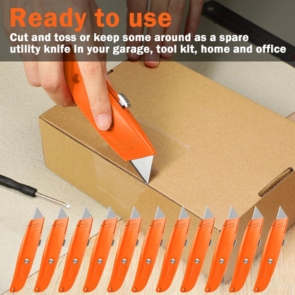 20 Pcs Box Cutter Bulk Retractable Utility Knife Heavy Duty Aluminum Alloy Razor Knife for Cardboard Box Carton Opener for DIY, Factory, Home Office(Red, Yellow, Blue, Green)