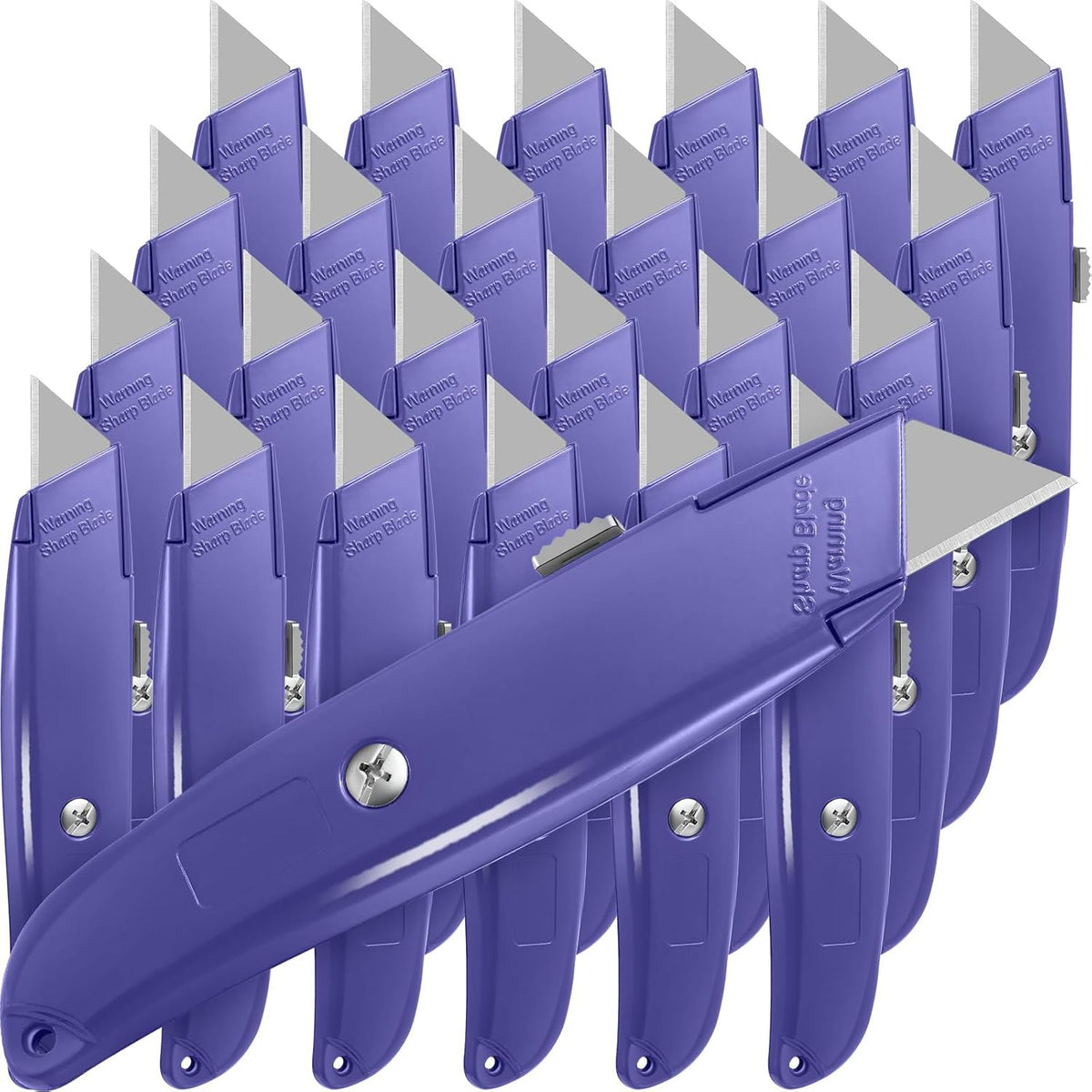 20 Pcs Box Cutter Bulk Retractable Utility Knife Heavy Duty Aluminum Alloy Razor Knife for Cardboard Box Carton Opener for DIY, Factory, Home Office(Red, Yellow, Blue, Green)