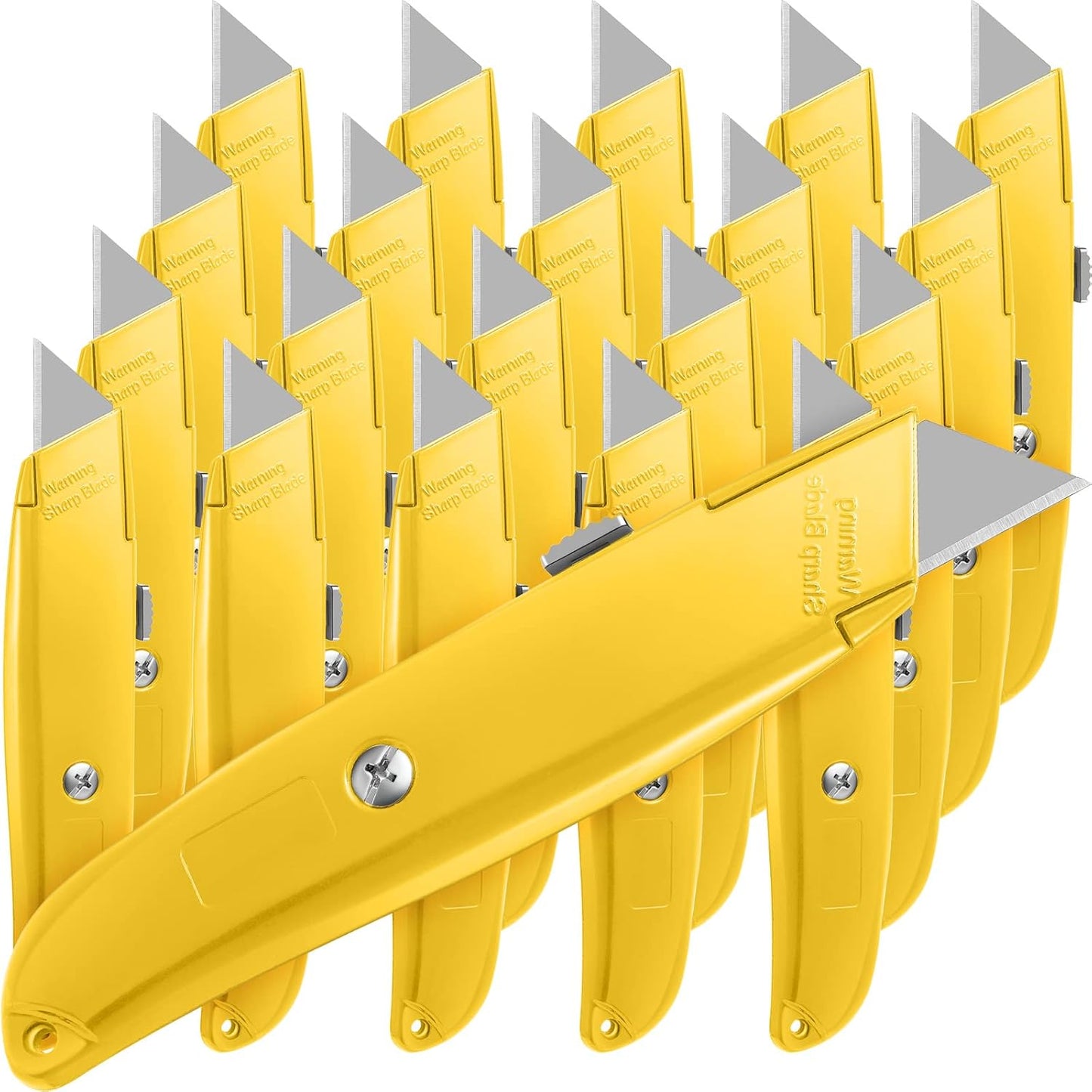 20 Pcs Box Cutter Bulk Retractable Utility Knife Heavy Duty Aluminum Alloy Razor Knife for Cardboard Box Carton Opener for DIY, Factory, Home Office(Red, Yellow, Blue, Green)