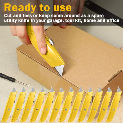 20 Pcs Box Cutter Bulk Retractable Utility Knife Heavy Duty Aluminum Alloy Razor Knife for Cardboard Box Carton Opener for DIY, Factory, Home Office(Red, Yellow, Blue, Green)