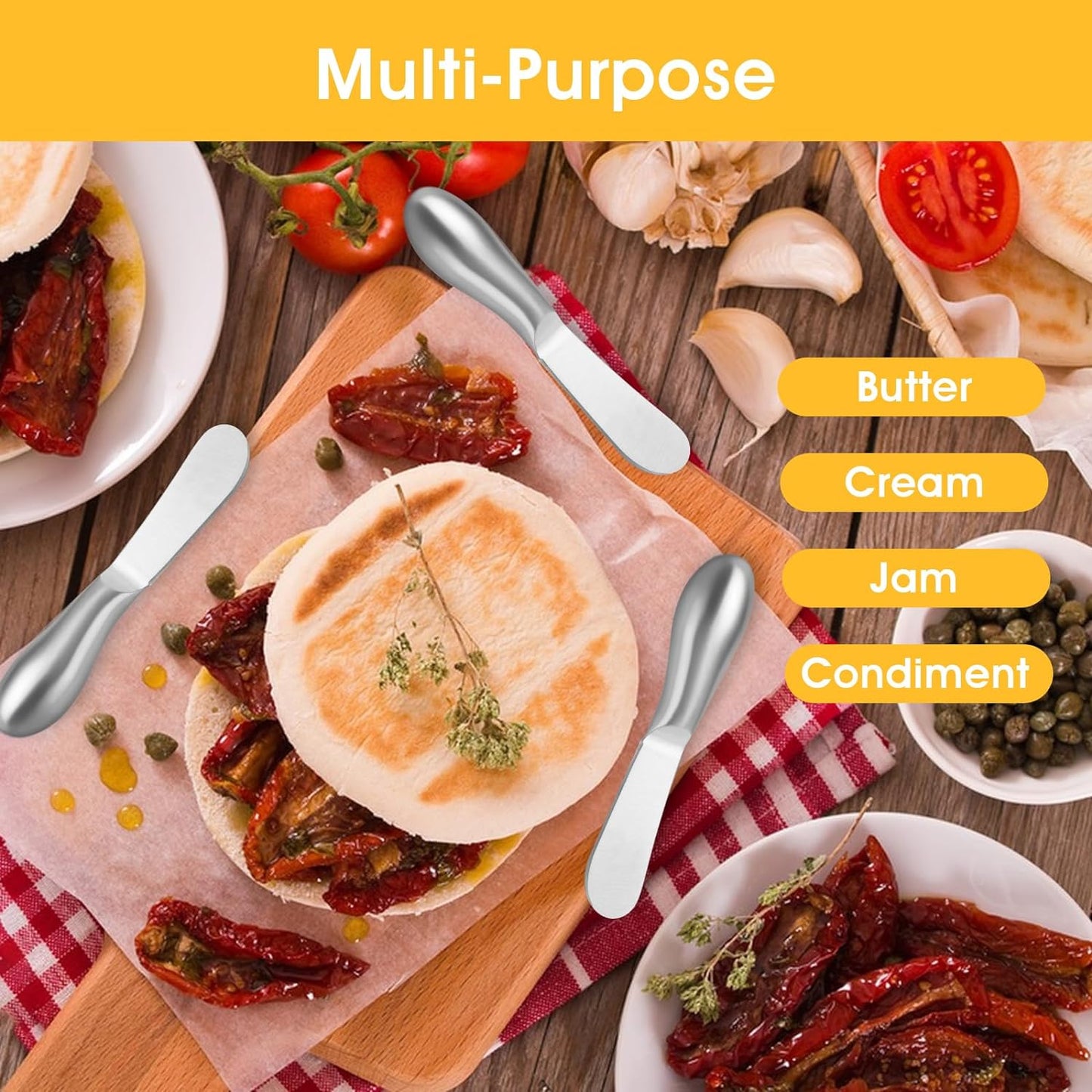 2 Pcs Butter Knife Little Cheese Spreader Knives Stainless Steel Spreader Knife Set Cocktail Knives for Condiments Cheese Charcuterie Board Jam Pastry making and Other Kitchen Daily