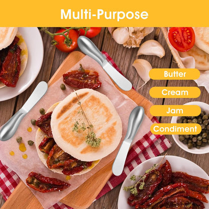 2 Pcs Butter Knife Little Cheese Spreader Knives Stainless Steel Spreader Knife Set Cocktail Knives for Condiments Cheese Charcuterie Board Jam Pastry making and Other Kitchen Daily