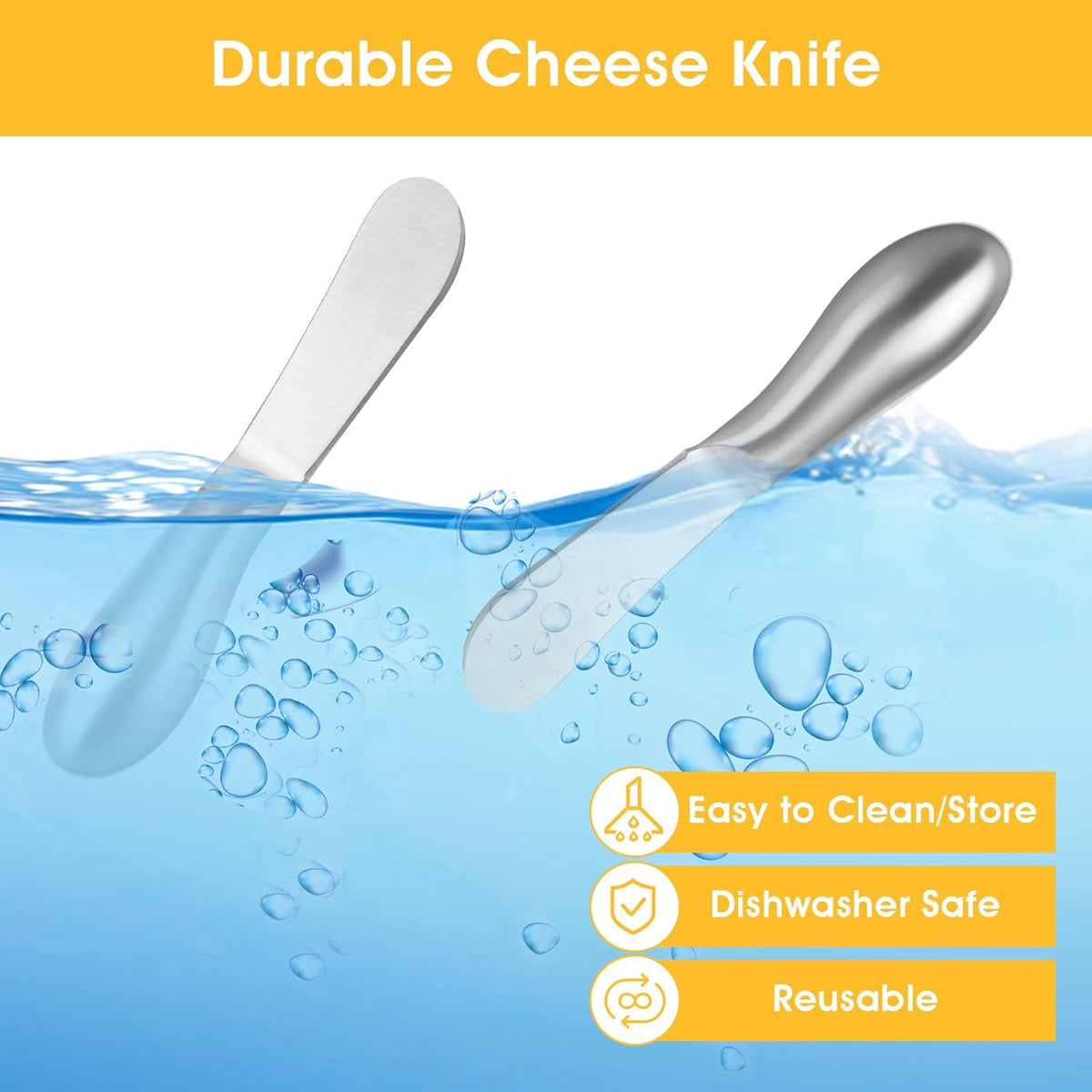 2 Pcs Butter Knife Little Cheese Spreader Knives Stainless Steel Spreader Knife Set Cocktail Knives for Condiments Cheese Charcuterie Board Jam Pastry making and Other Kitchen Daily