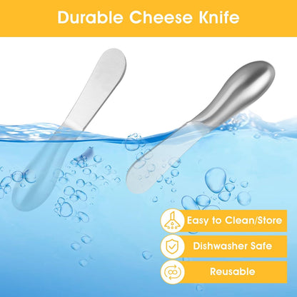 2 Pcs Butter Knife Little Cheese Spreader Knives Stainless Steel Spreader Knife Set Cocktail Knives for Condiments Cheese Charcuterie Board Jam Pastry making and Other Kitchen Daily
