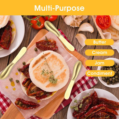 2 Pcs Butter Knife Little Cheese Spreader Knives Stainless Steel Spreader Knife Set Cocktail Knives for Condiments Cheese Charcuterie Board Jam Pastry making and Other Kitchen Daily