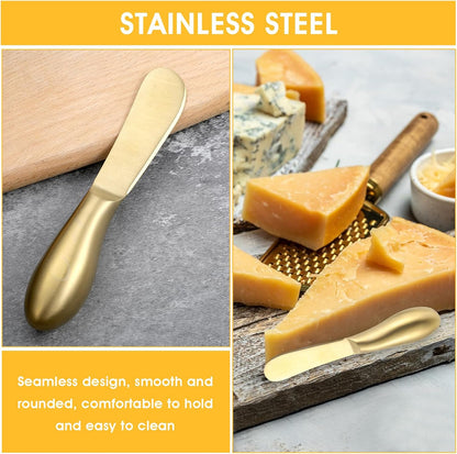 2 Pcs Butter Knife Little Cheese Spreader Knives Stainless Steel Spreader Knife Set Cocktail Knives for Condiments Cheese Charcuterie Board Jam Pastry making and Other Kitchen Daily