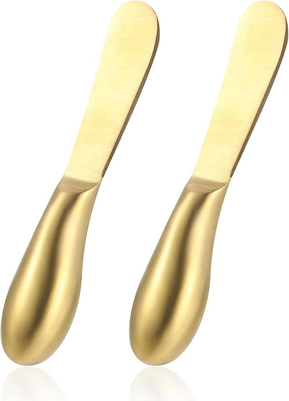 2 Pcs Butter Knife Little Cheese Spreader Knives Stainless Steel Spreader Knife Set Cocktail Knives for Condiments Cheese Charcuterie Board Jam Pastry making and Other Kitchen Daily
