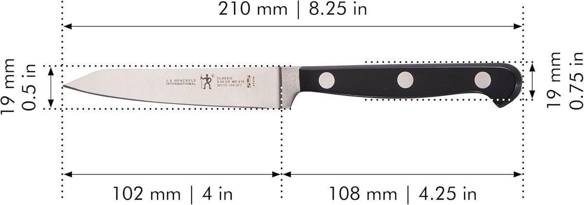 Classic Razor-Sharp Christopher Kimball Edition 4-inch Paring Knife, Stainless Steel, German Engineered Informed by 100+ Years of Mastery