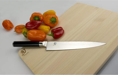 Classic 6" Utility Knife & Kai Multi-Purpose Kitchen Shears Set | Handcrafted Japanese Set, VG-MAX Core with Damascus Stainless Steel Cladding, Pakkawood Handle