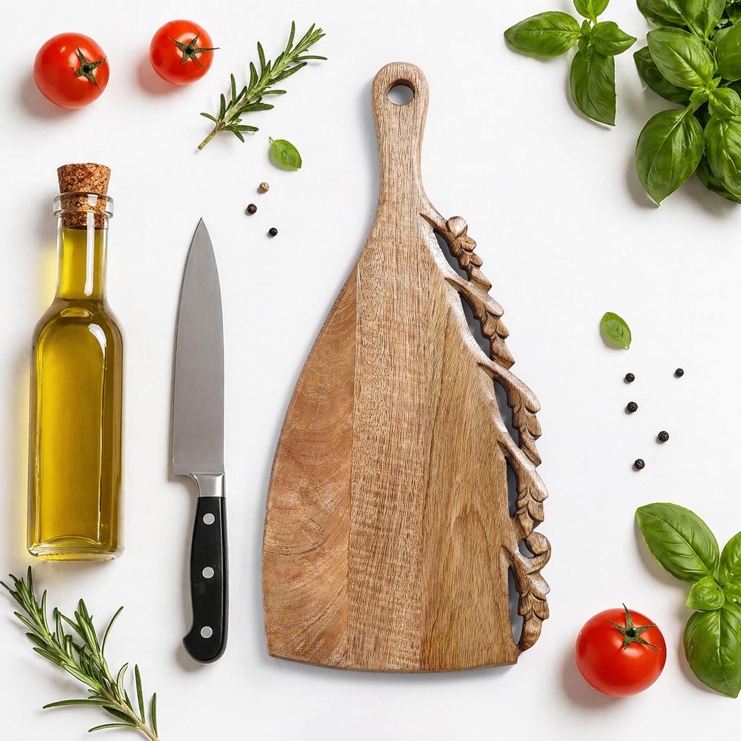 Burnt Wooden Chopping Board - 16 Inch Reversible Charcuterie Tray
