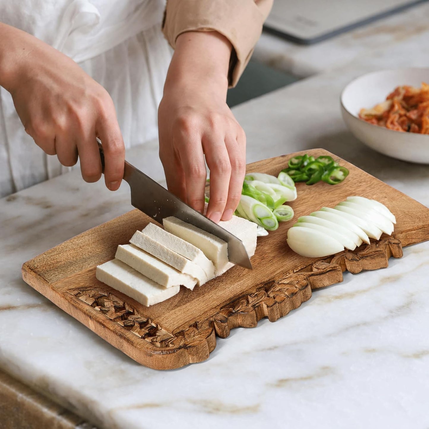 Burnt Wooden Chopping Board - 16 Inch Reversible Charcuterie Tray