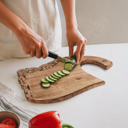 Burnt Wooden Chopping Board - 16 Inch Reversible Charcuterie Tray