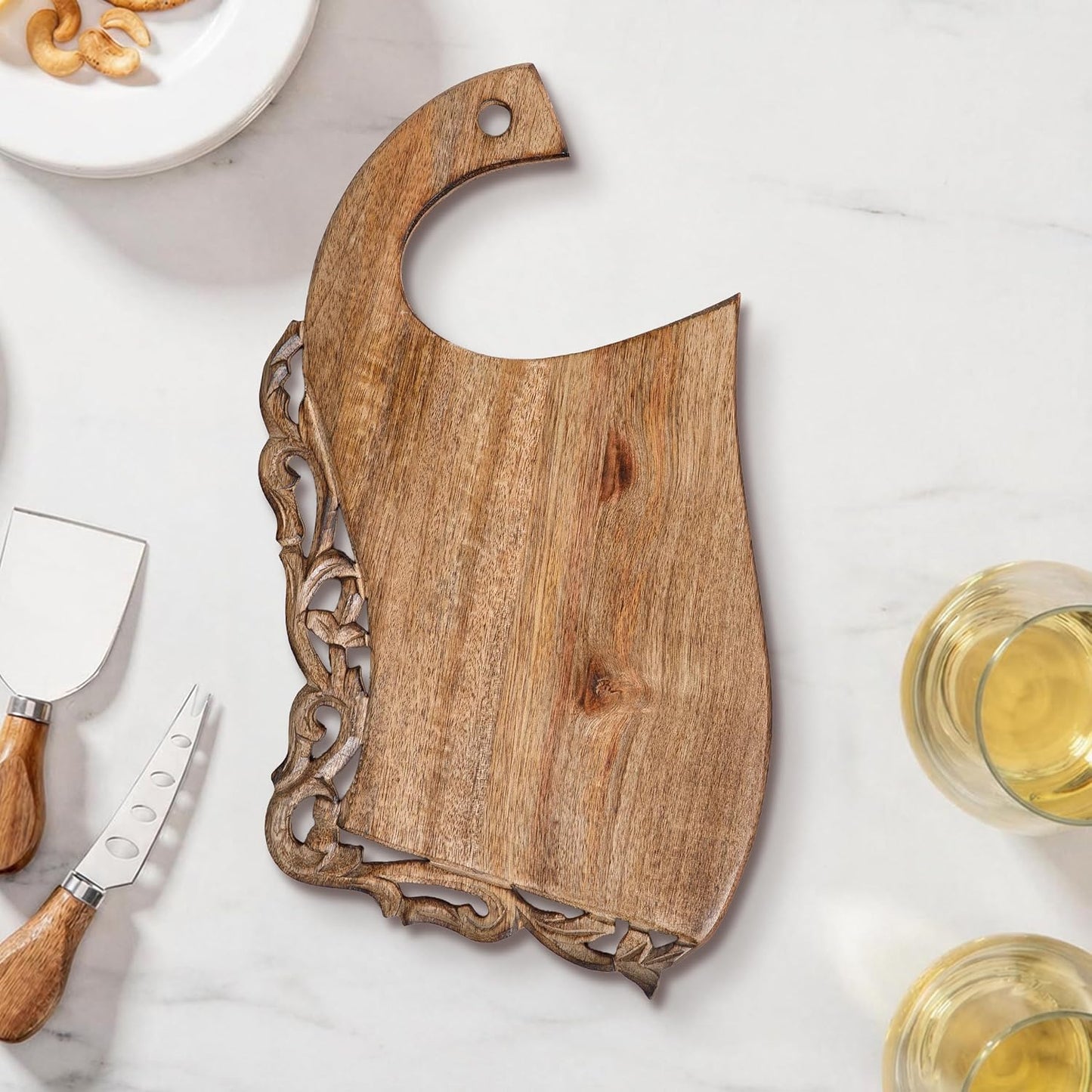 Burnt Wooden Chopping Board - 16 Inch Reversible Charcuterie Tray