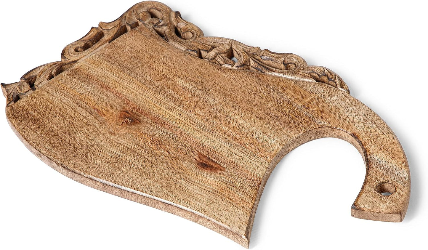 Burnt Wooden Chopping Board - 16 Inch Reversible Charcuterie Tray