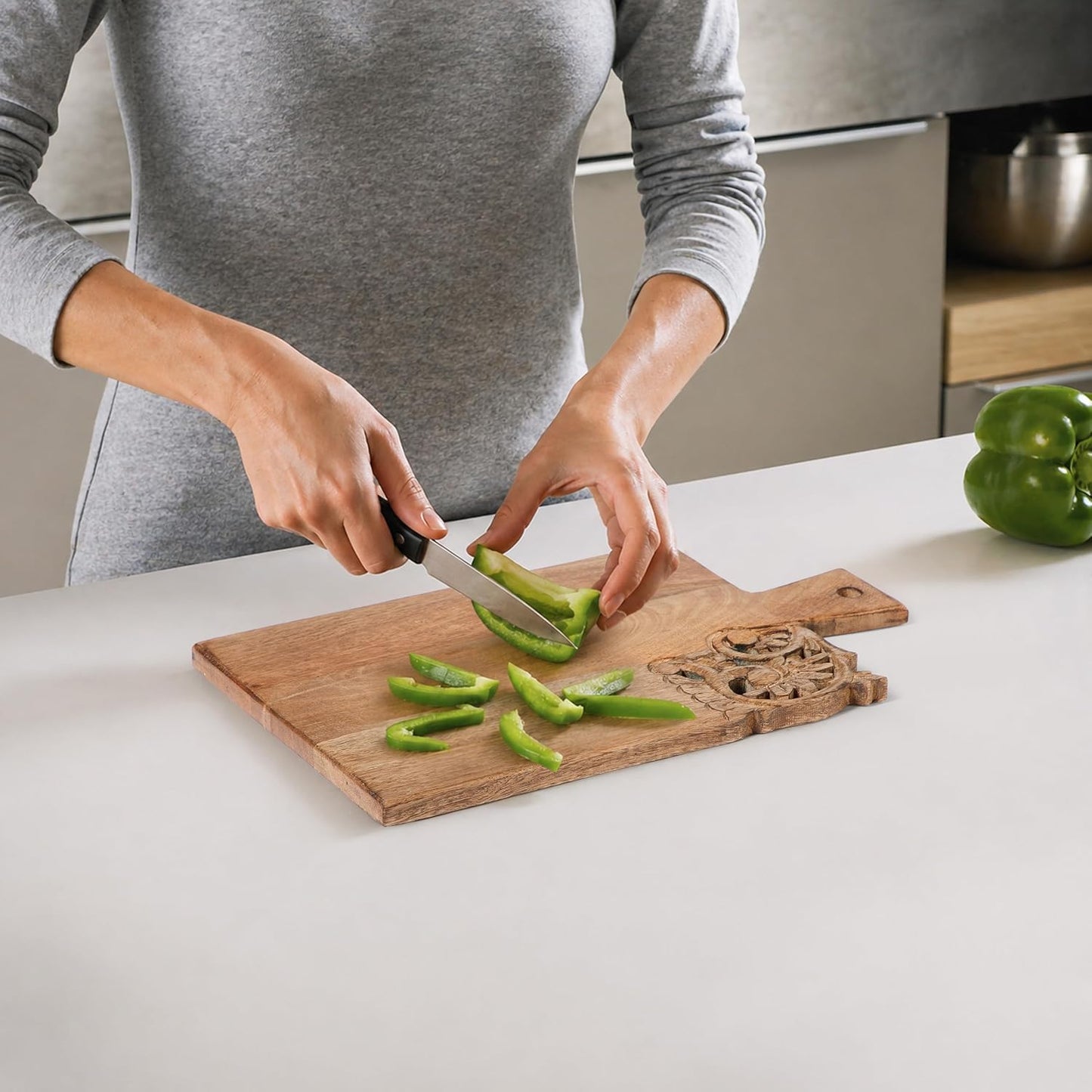 Burnt Wooden Chopping Board - 16 Inch Reversible Charcuterie Tray