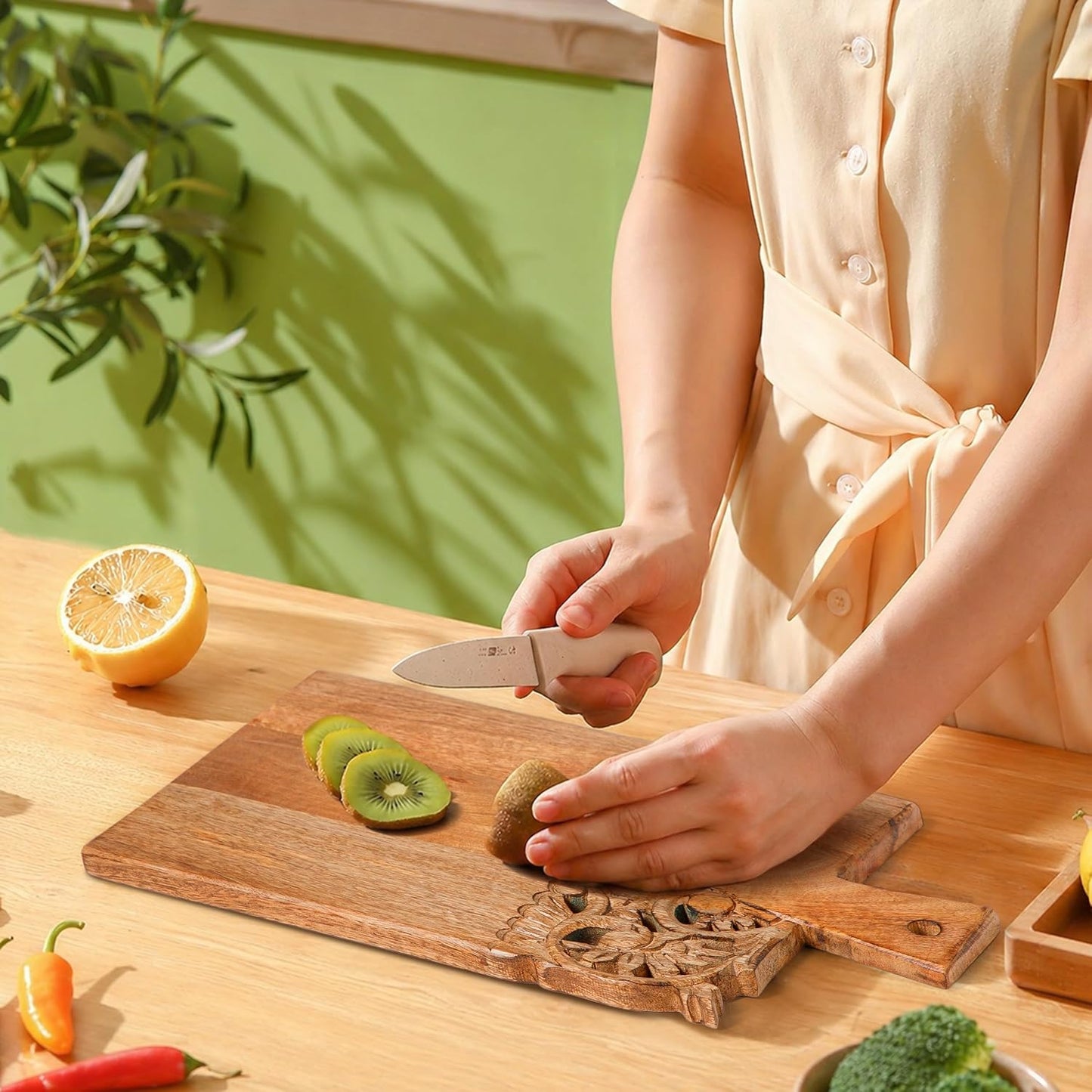 Burnt Wooden Chopping Board - 16 Inch Reversible Charcuterie Tray