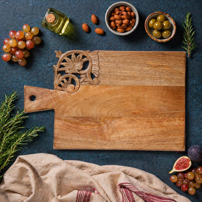 Burnt Wooden Chopping Board - 16 Inch Reversible Charcuterie Tray