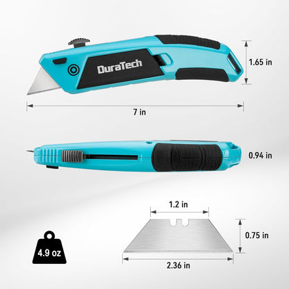 Auto-Loading Utility Knife with 6 Preloaded SK5 Blades