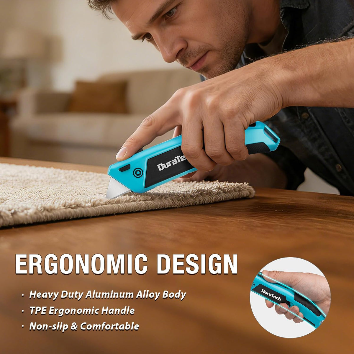 Auto-Loading Utility Knife with 6 Preloaded SK5 Blades