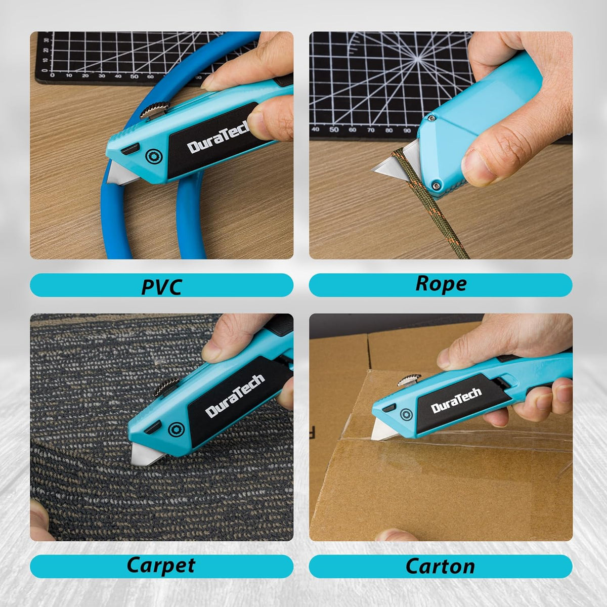 Auto-Loading Utility Knife with 6 Preloaded SK5 Blades