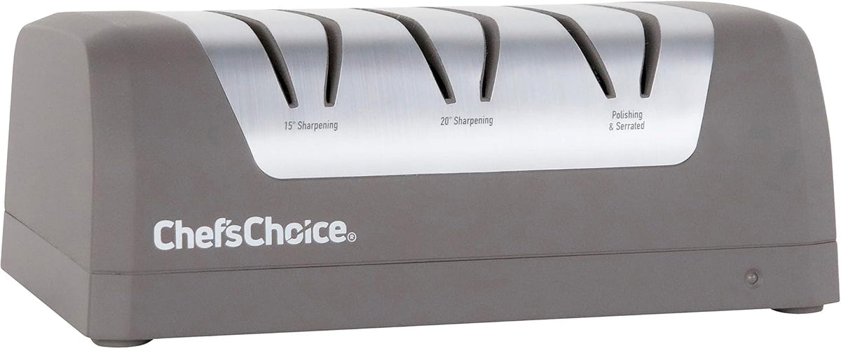 Electric Knife Sharpeners with Rechargeable Battery for 15 and 20-Degree Straight and Serrated Knives using 100-Percent Diamond Abrasives, 2-Stage, Gray