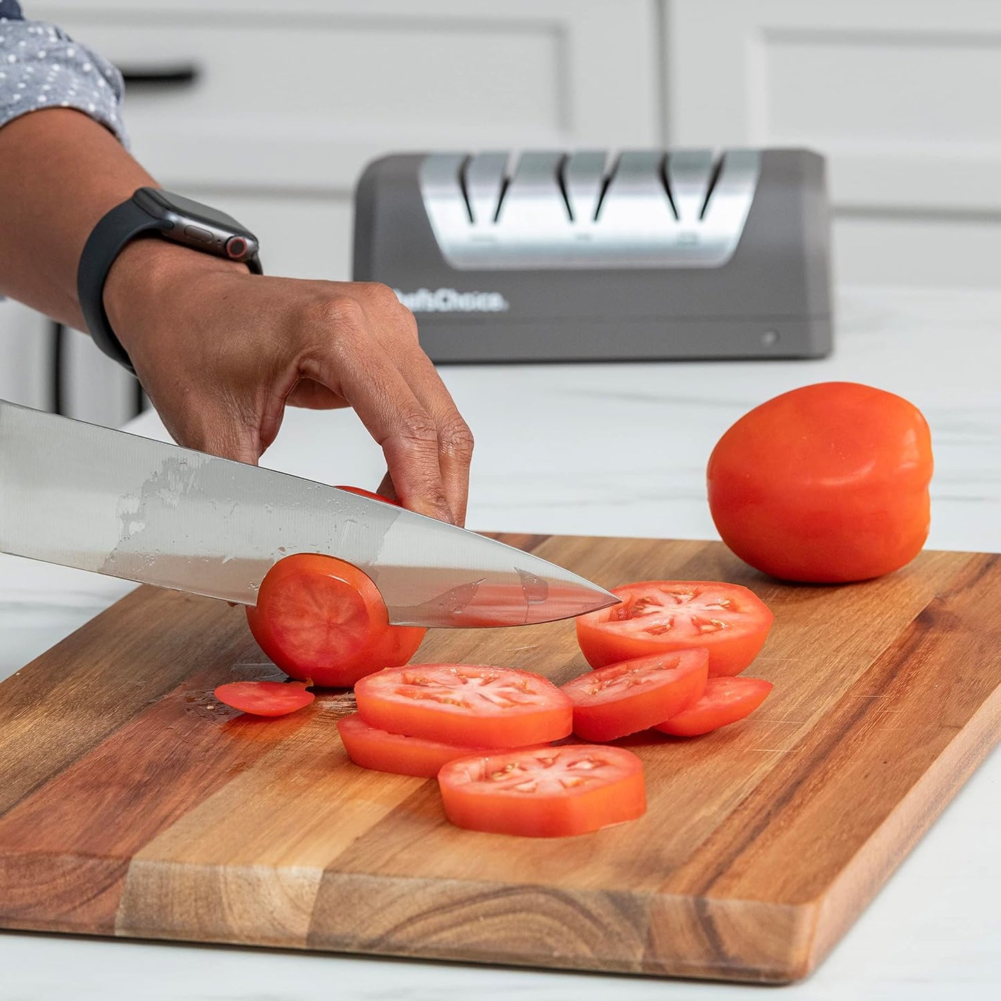 Electric Knife Sharpeners with Rechargeable Battery for 15 and 20-Degree Straight and Serrated Knives using 100-Percent Diamond Abrasives, 2-Stage, Gray