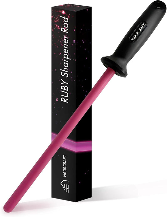 Ruby Sharpener Rod: Durable Knife Sharpener, Harder Than Steel Honing Rod, Japan Product