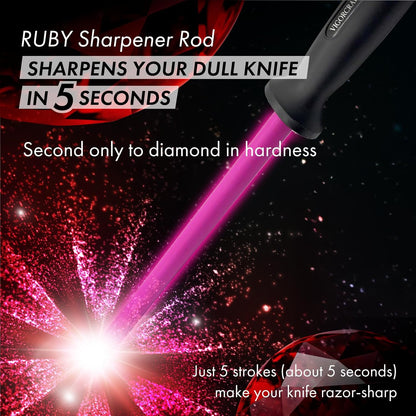 Ruby Sharpener Rod: Durable Knife Sharpener, Harder Than Steel Honing Rod, Japan Product