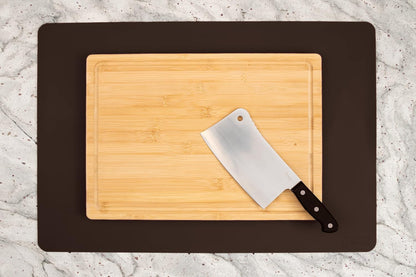 É, Set of 2, Extra Large, Thick, Silicone Mats for Kitchen Counter, Heat Resistant Mats, Countertop Protector, Non-Slip, Easy to Clean, 25 x 17 Inches x 1.4mm, Black