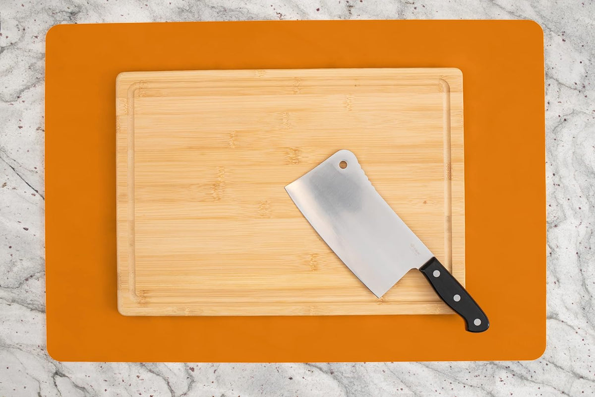 É, Set of 2, Extra Large, Thick, Silicone Mats for Kitchen Counter, Heat Resistant Mats, Countertop Protector, Non-Slip, Easy to Clean, 25 x 17 Inches x 1.4mm, Black
